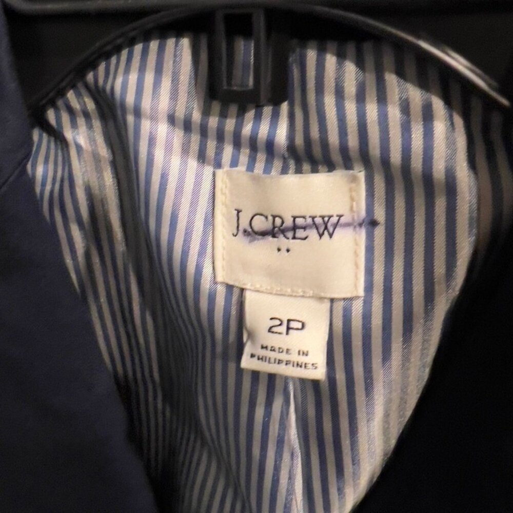 J.Crew $198 Womens Petite Two Button Blazer Navy Size 2P BP097 - Picture 9 of 9